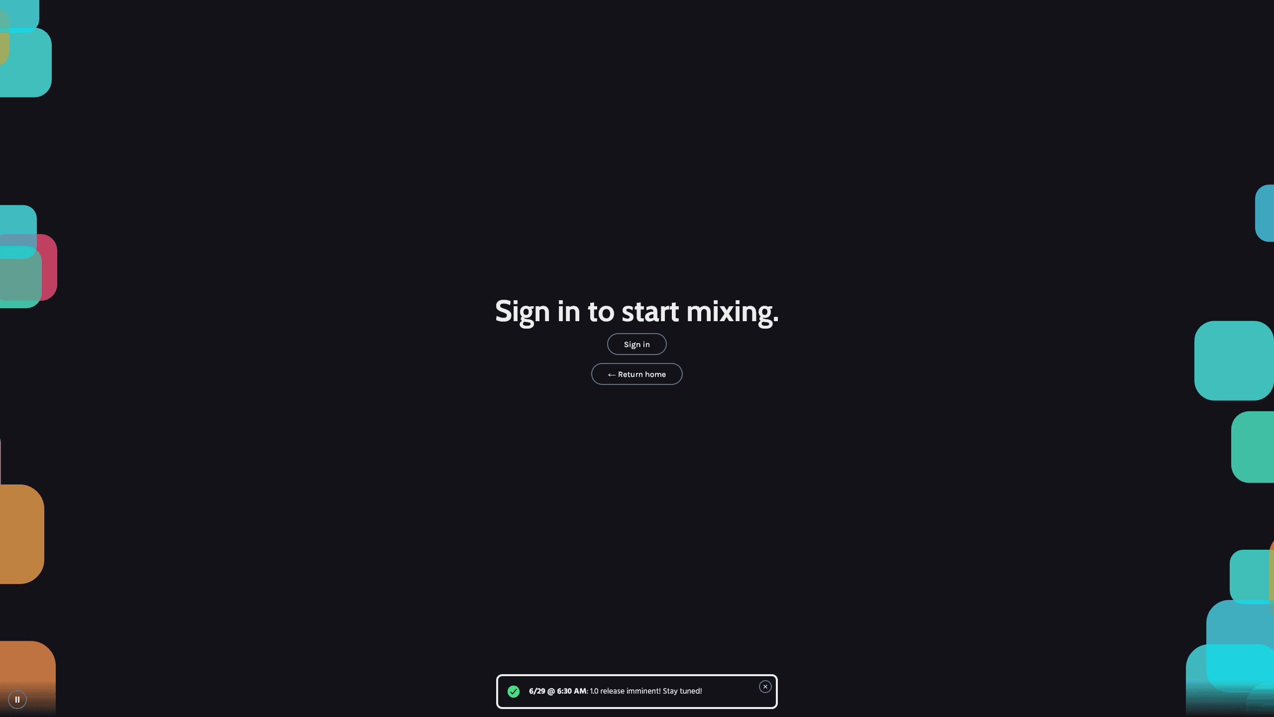 MixDelta sign in page